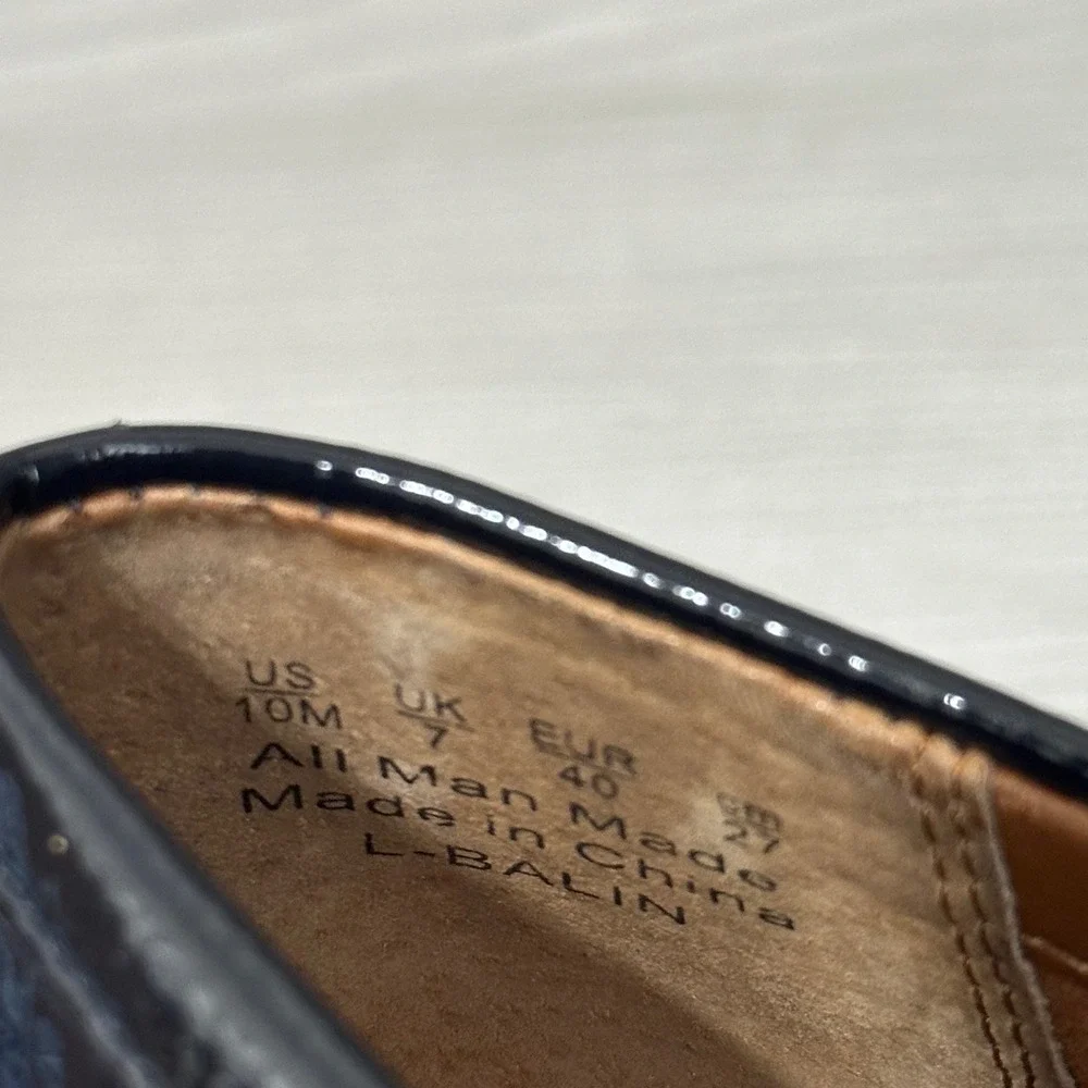 Franco Sarto Balin Lug Sole Loafers Womens 10 Navy Patent Chunky Platform‎